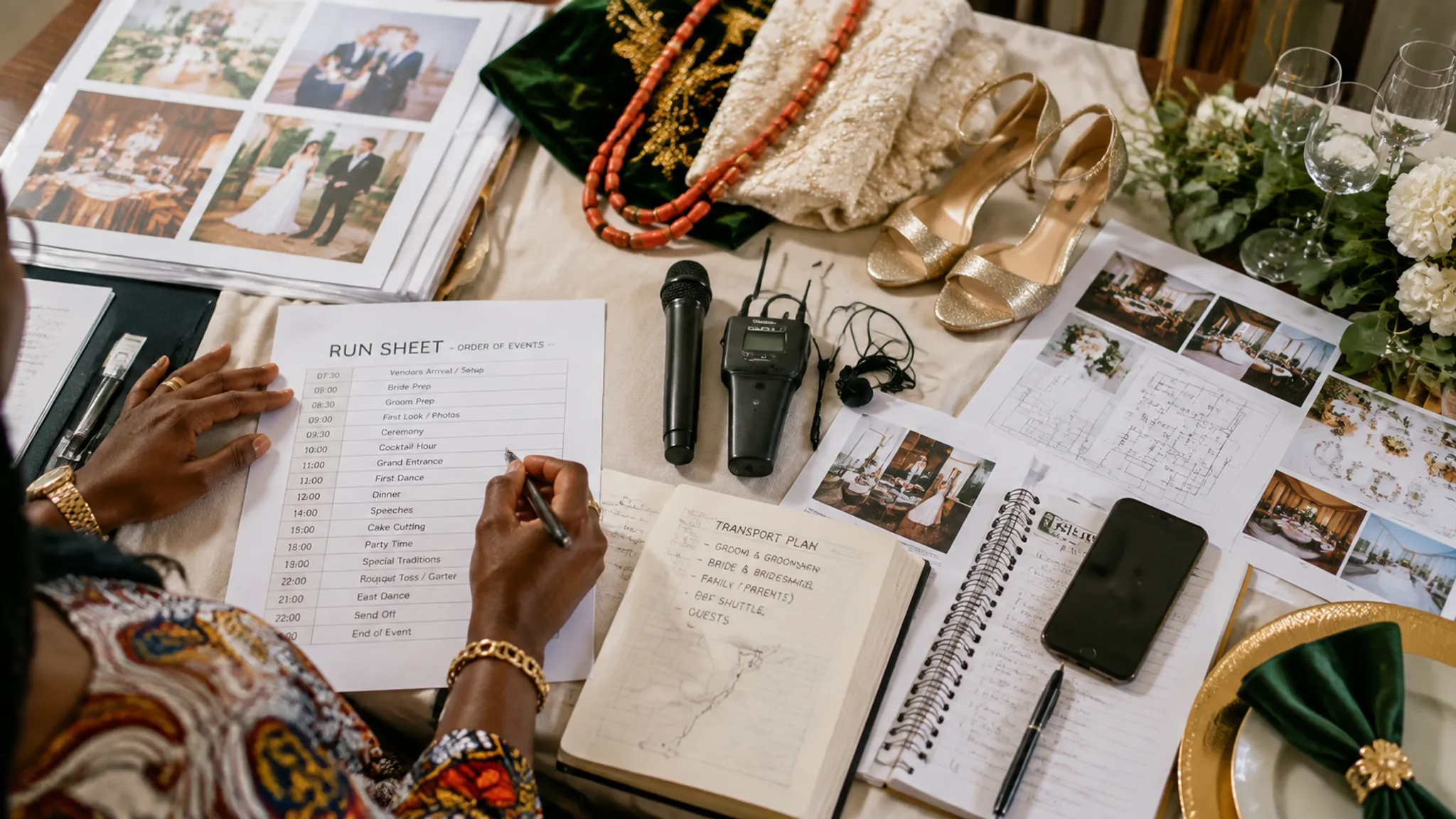 Wedding planning run sheet and vendor coordination for multiple multicultural ceremony events